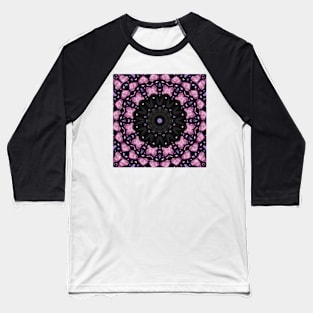 Crystal Hearts and Flowers Valentines Kaleidoscope pattern (Seamless) 17 Baseball T-Shirt